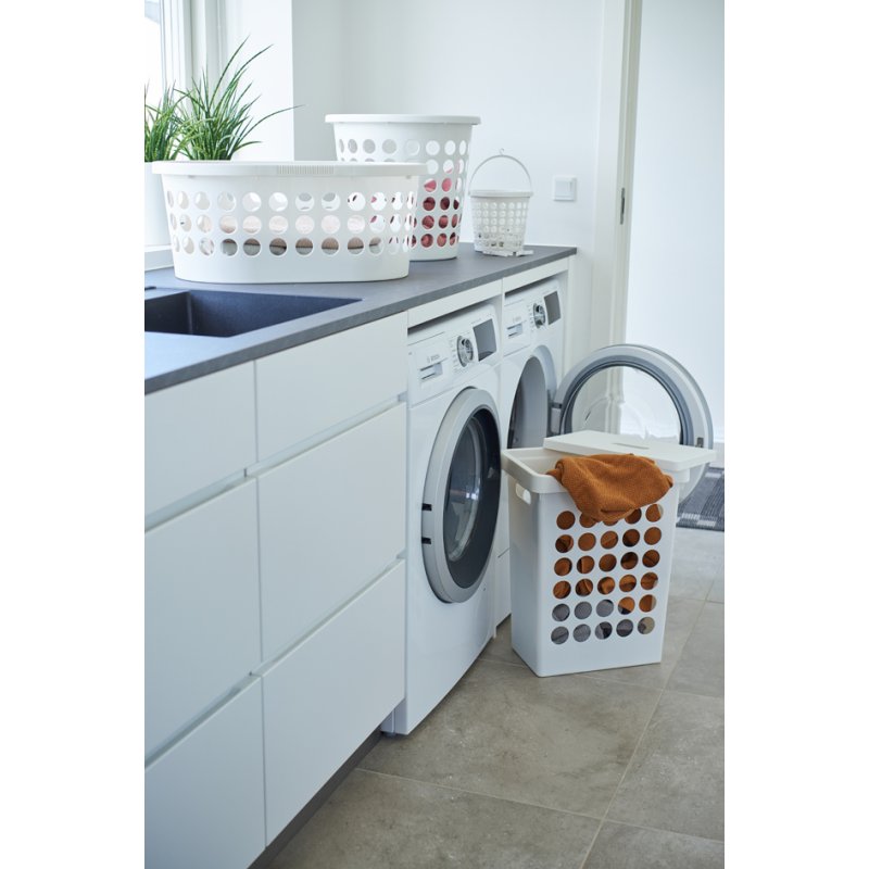 Plast Team panier à linge SPRINGFIELD, rond, blanc, 25 litres
